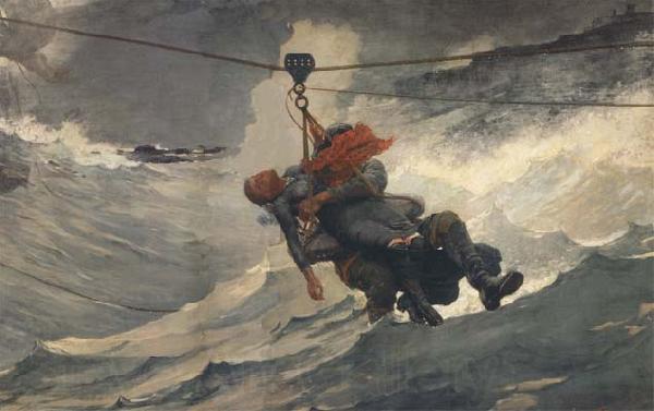 Winslow Homer The Life Line (mk44) Norge oil painting art